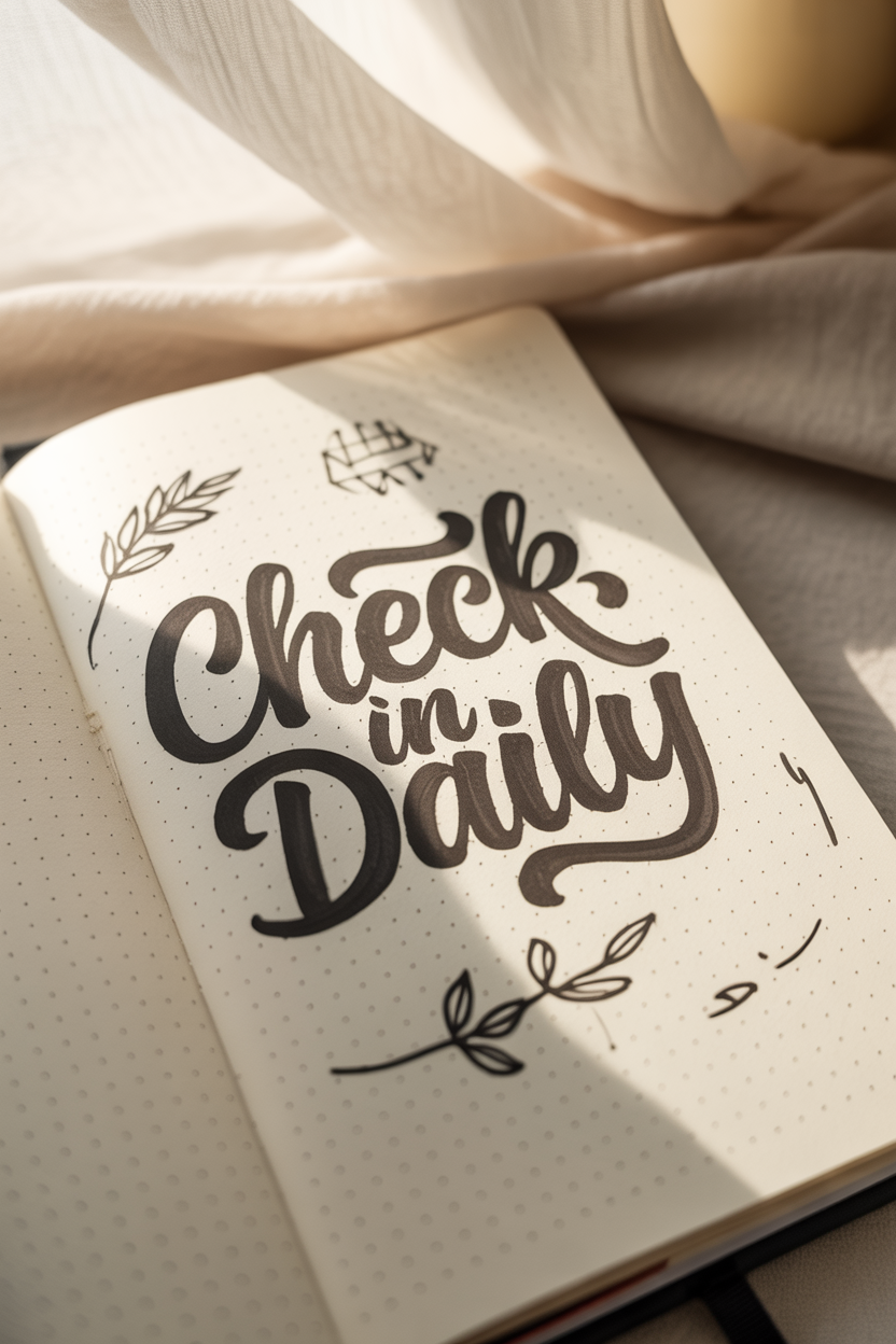 15 Self Care Bullet Journal Layouts (Find Inner Peace Today) 4 Check In With Yourself Daily to Declutter Your Mind