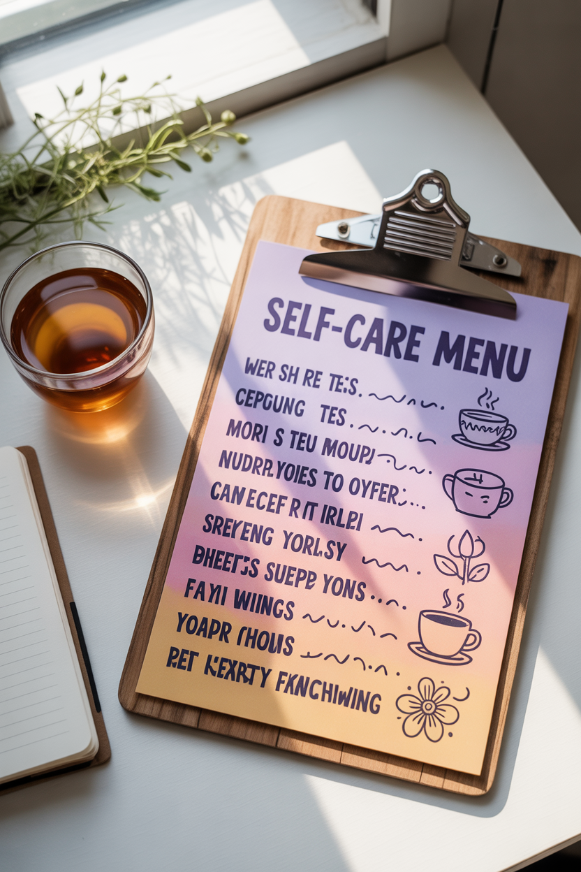 15 Self Care Bullet Journal Layouts (Find Inner Peace Today) 9 Design a Flexible 'Self-Care Menu' for Any Schedule