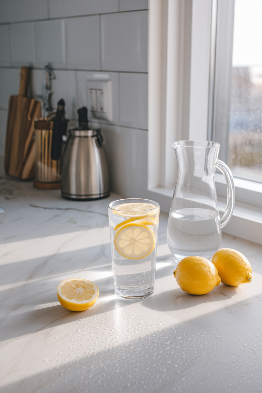 8) Drink Water With Lemon Upon Waking